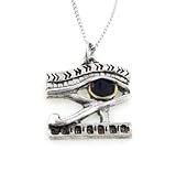 Boxed Egyptian Eye of HORUS Silver-Tone Pewter Pendant Necklace