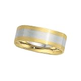 14K Two Tone Gold Comfort-Fit Design Band