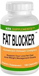 Fat Blocker 180 Capsules Enhanced Chitosan Complex 700mg serving Chromium Polynicotinate KRK SUPPLEMENTS