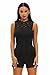 Roswear Women's Sleeveless Round Neck Back Zipper Lace Patchwork Romper