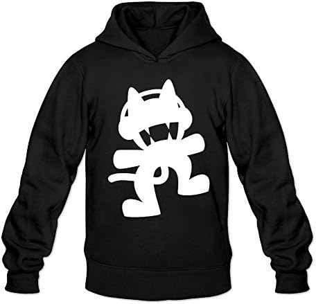 MeiLee Men's Cute Monstercat Customized 100% Cotton Hoodie Sweatshirt Black S