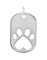 Sterling Silver Our Cause for Paws Dog Tag Necklace or Pendant