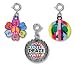 CHARM IT! Set of 3 Peace Charms with Purple Peace Daisy, Peace Bottlecap and Rainbow Peace World Charm