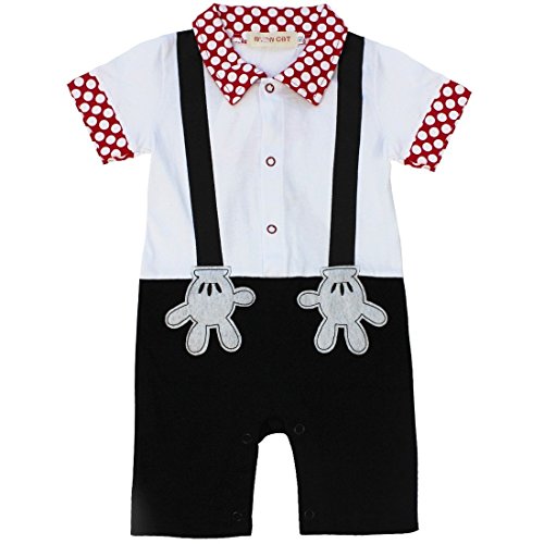 FEESHOW Baby Boys' One Piece Short Sleeve Romper Summer Outfits