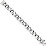 Stainless Steel Men's Open Cuban Link Bracelet Hefty Hand Made High polish 5/8 inch 16mm wide, size 8.5 inch