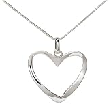  : Sterling Silver Sculpted Heart Pendant, 18'