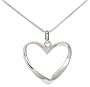 Sterling Silver Sculpted Heart Pendant, 18"