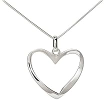 Sterling Silver Sculpted Heart Pendant, 18"