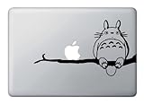 My Neighbor Totoro on branch with his friend Apple - Vinyl Laptop or Macbook Decal