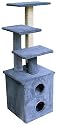 Scruff Kitty Cat Playground with sisal and carpet scratching posts, 2 story condo, 3 shelves