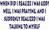When did I realize I was god? Well, I was praying, and I suddenly realized I was talking to myself Natural Tote Bag (Totebag)