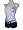 Navy white stripe w/flower