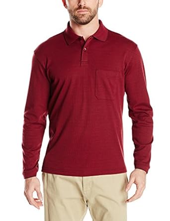 Haggar Men's Long Sleeve Pocket Polo at Amazon Menâs Clothing store: