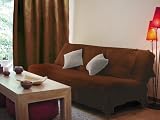 RIDEAU A PATTES 140x250 cm DANUBE CHOCOLAT Su�dine, Toucher ultra-doux