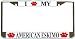 I Love My American Eskimo Paw Prints Dog Chrome Metal License Plate Frame Holder