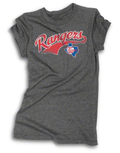 Texas Rangers Women's Cooperstown Grey Tri-Blend 'State Logo' Tunic Length T-Shirt