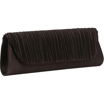 J. Furmani Pleated Satin Flap Clutch