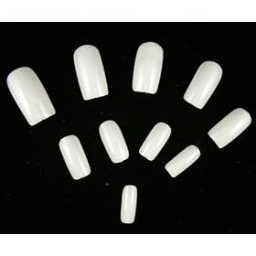 200 Full Cover Acrylic False Artificial Tips Nail Art NEW -- White