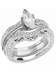 Ann Harrington Jewelry 14k White Gold 1/5 Ct Tw Diamond Scroll Antique Style Ring Guard