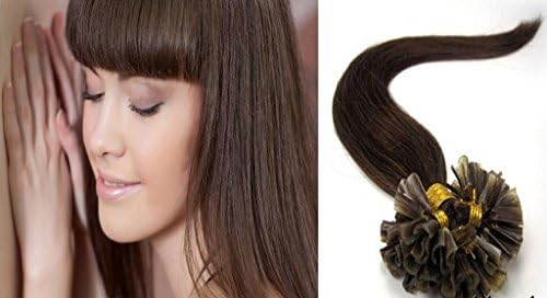 21" Inch U-tipped Pre Bonded Kertain Fusion?Hairup Human Hair Extensions 100s,#6 Chestnut Brown [1 Set Weight: 40-50 Grams,120-150 Gram for Full Head Volume Set]