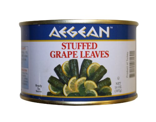 Aegean Stuffed Grape Leaves (Dolmadakia) , 14-Ounce Cans (Pack of 6) by Aegean