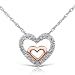 1/8ctw Diamond Heart Pendant in 14k Rose and White Gold (HI/I1)