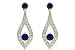 10k White Gold Lab-Created Sapphire and Diamond Dangle Earrings