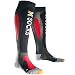 X-Socks X20025 Ski Carving Socken Silver- Topmodell der X-Socks Linie mit anatomischem Rechts-Links-Fu&szlig;bett- Polster, Pufferzonen und Bel&uuml;ftungskanal- Silberfu&szlig;bett f&uuml;r trockene und klimatisierte F&uuml;&szlig;e.- Einzigartige L&ouml;sung zur Vorbeugung gegen Fu&szlig;geruch und Fu&szlig;pilz- Fersen- und Achillessehnenschutz - Schienbein-Protektor- Material: 43% Nylon / 20% Merinowool / 18% Polypropylene / 8% Elastane / 7% Silk / 3% Polyester / 1% Metallised Polyamide