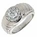 Sterling Silver Simulated Diamond cz Mens Rolex Inspired Designer Ring