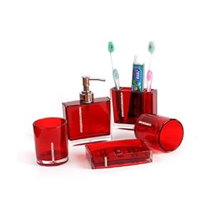 Amazon.com: 5Pcs Acrylic Bathroom Set Wtih Diamoudstud 