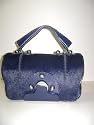 Fendi Handbags Secrete Code Dark Blue CALF HAIR Leather 8BN199 BELOW INVOICE