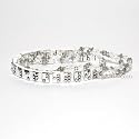 Braille Jewelry Alphabet Bracelet with Two Czech Crystal Companion Bracelets