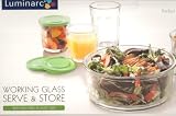 26 pieces Luminarc Working Glass Serve and Store with Airtight BPA free Plastic Green Lids