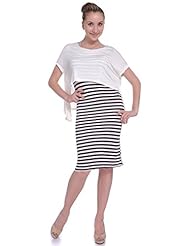 Striped Print Dolman High-Low-Hem  Dress