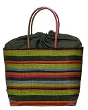 Colorful Straw / Beach / Shopper / Tote Bag Green Extra Large