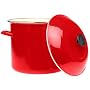 Le Creuset Enamel-on-Steel 12-Quart Covered Stockpot, Red