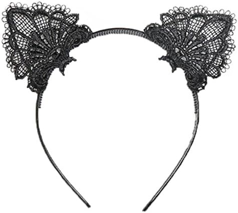 EHFE Sexy Hairband Lace Cat Ears Headband for Halloween Party Costume Headwear