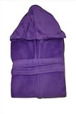Produkt-Bild: Damen und Herren Microfaser SOFT FLEECE Bademantel mit Kaputze S in LILA