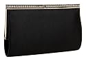 La Regale Satin Clutch Rhinestone Trim