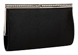 La Regale Satin Clutch Rhinestone Trim