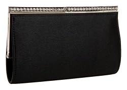 La Regale Satin Clutch Rhinestone Trim