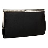 La Regale Satin Clutch Rhinestone Trim