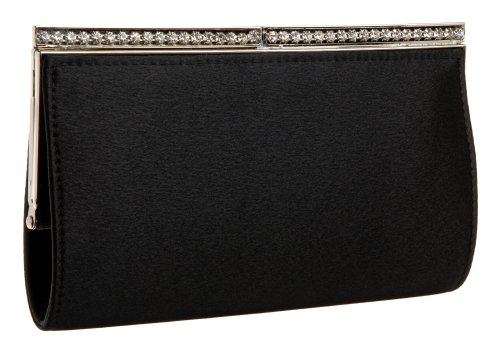 La Regale Satin Clutch Rhinestone Trim