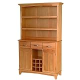 Wine Rack Buffet with Open Hutch - Natural