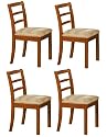 4 New Oak Finish Dining Chairs
