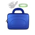 Blue Eva Amazon Kindle DX Hard Shell Carrying Case + White Rapid Kindle DX Car Charger + Live*Laugh*Love Wrist Band!!! (Kindle DX Not Included)