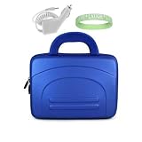 Blue Eva Amazon Kindle DX Hard Shell Carrying Case + White Rapid Kindle DX Car Charger + Vangoddy tm, Live*Laugh*Love wrist band!!! (Kindle DX Not Included)