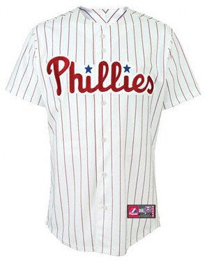 Ryan Howard Jersey: Youth 2011 Majestic Home Pinstripe Replica #6 Philadelphia Phillies Jersey - Large