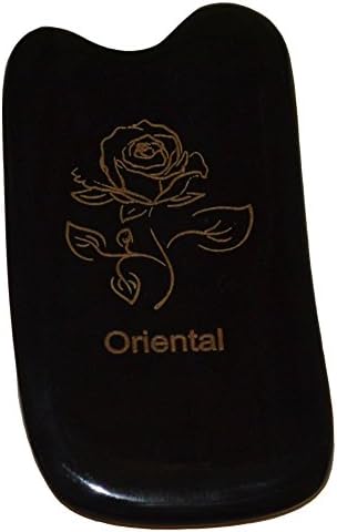 Gua Sha Scraping Massage Tool + Ultra Smooth Edge + 100% Hand Made Buffalo Horn Guasha Board - Highest Quality + GREAT Tools for Graston SPA Acupuncture Therapy Trigger Point Treatment on Face