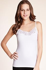 Embroidered Lace Trim Slinky Vest
